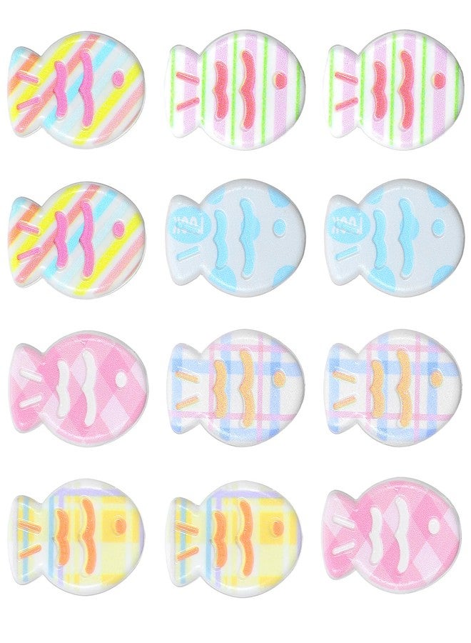 DOPENSPI 12PCS Small Fish Hair Clips, Colorful Kawaii Fish Clip Fun Fishes Shaped Alligator Clips Fun Plaid Fishes Marine Themed Barrettes Sea Animal Hair Accessories for Women Girls - Image 1